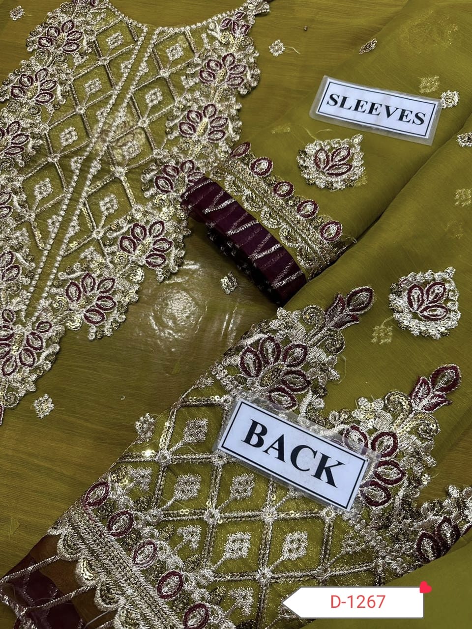 ASIMJOFA BRAND LUXURY CHIFFON EMBROIDERED
