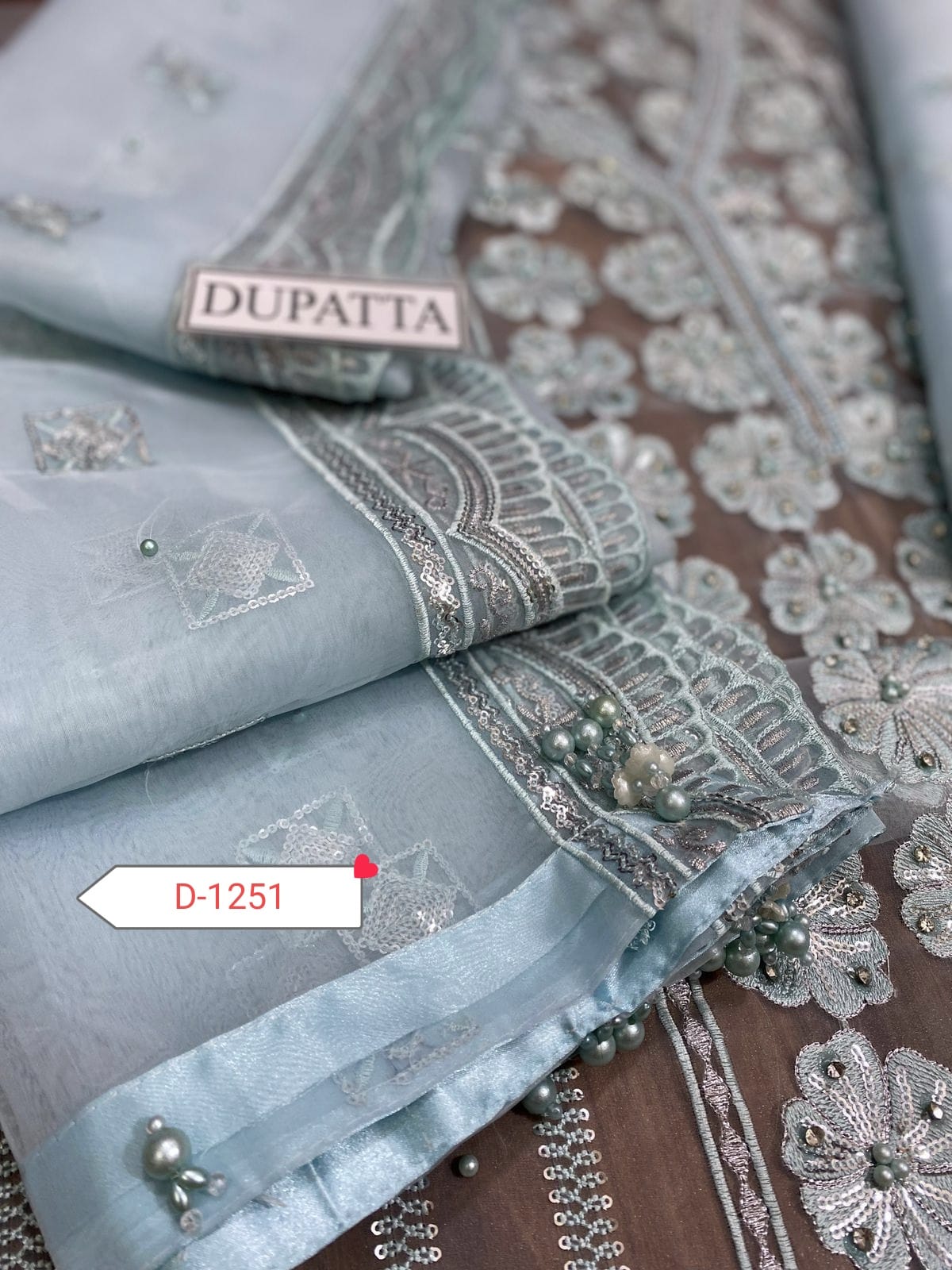 AGHA NOOR HAND EMBELLISHED ORGANZA WORK DRESS