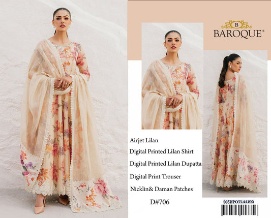 BAROQE BRAND PRINTED EMBROIDERD ARTICLE