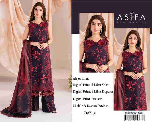 ASIFA & NABEEL BRAND PRINTED EMBROIDERD ARTICLE