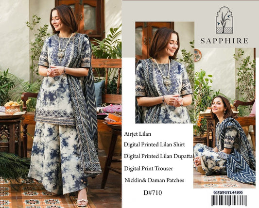 SAPPHIRE BRAND PRINTED EMBROIDERD ARTICLE