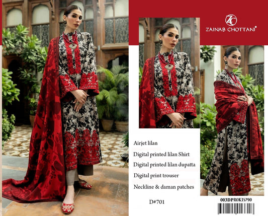 ZAINAB CHOTTANI BRAND PRINTED EMBROIDERD ARTICLE