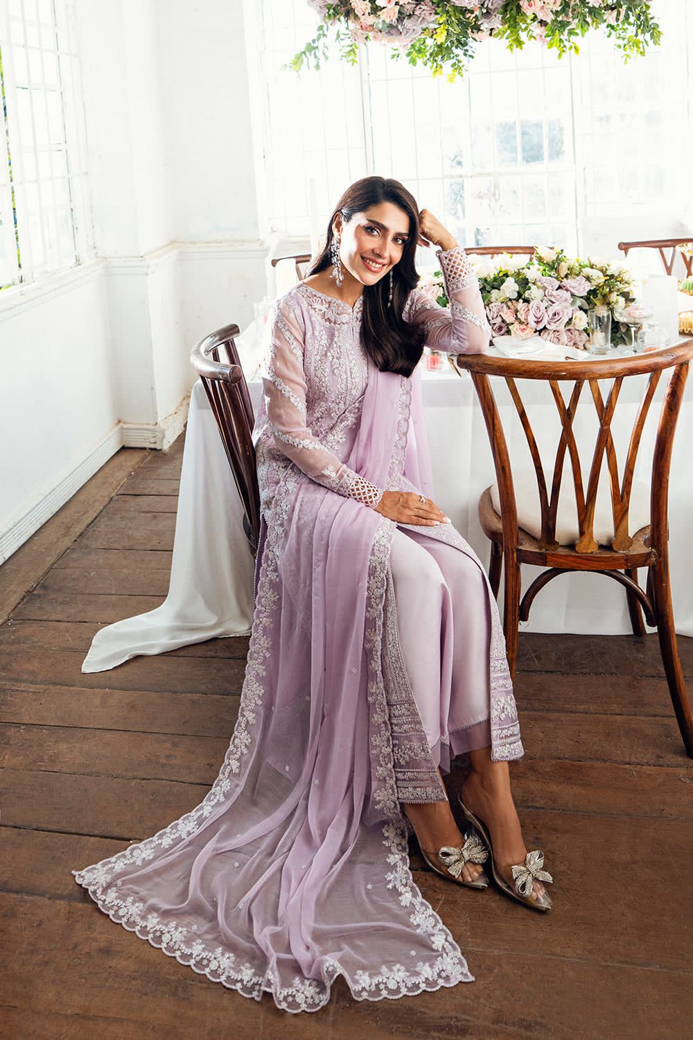 WEDDING EDITION AZURE CHIFFON EMBROIDERED ARTICLE