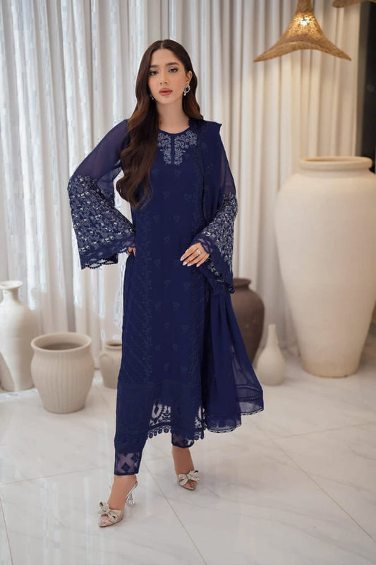 AZURE BRAND LUXURY CHIFFON EMBROIDERED ARTICLE