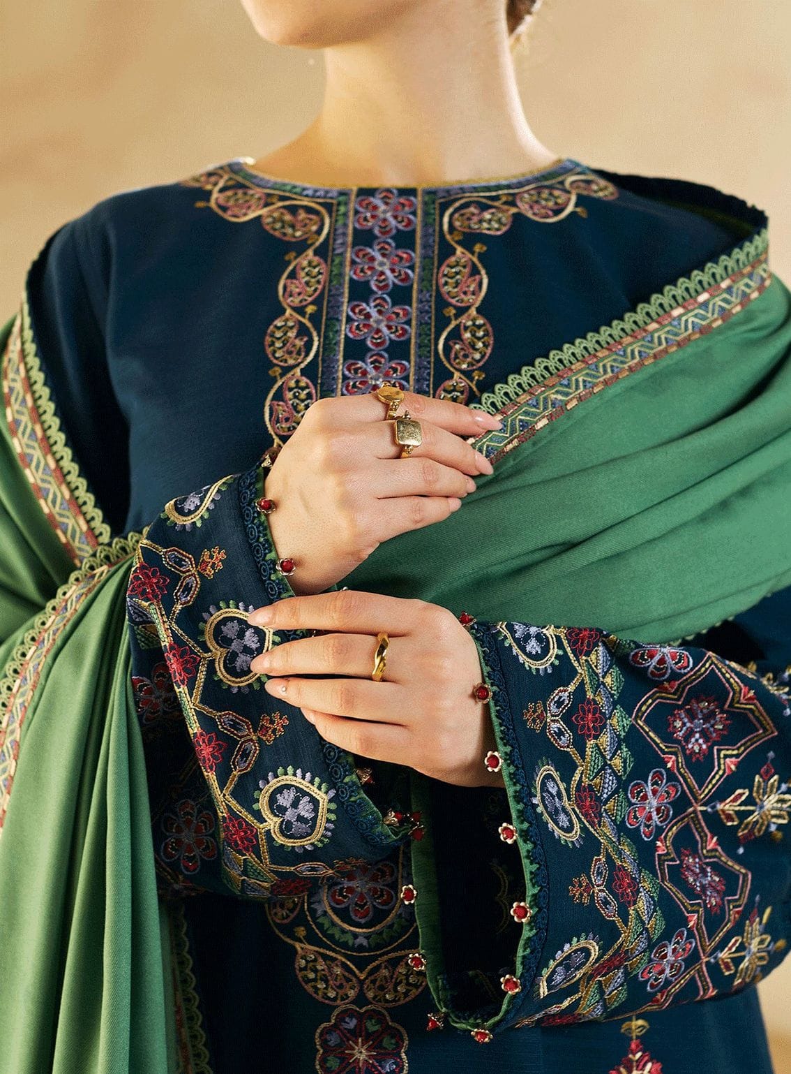 Zara ShahJahan Brand Luxury Embroidered suit