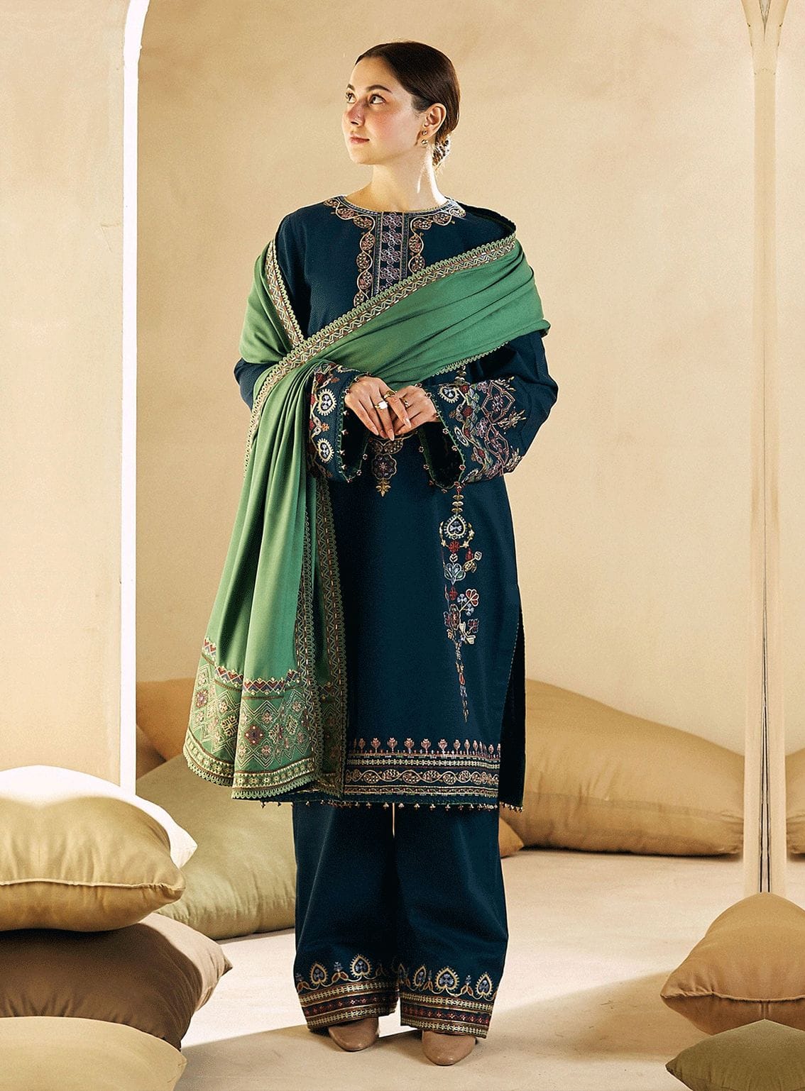 Zara ShahJahan Brand Luxury Embroidered suit