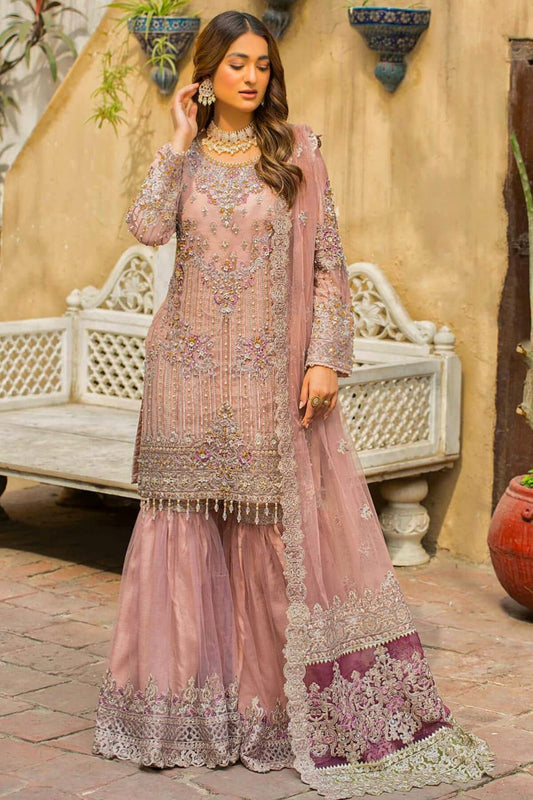 IMROZIA Net Embroidered hand embellished luxury Gharara