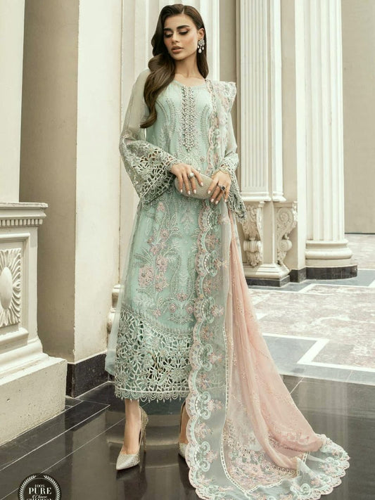 MARIA.B chiffon embroidered adda work hand embellished luxury unstitched suit