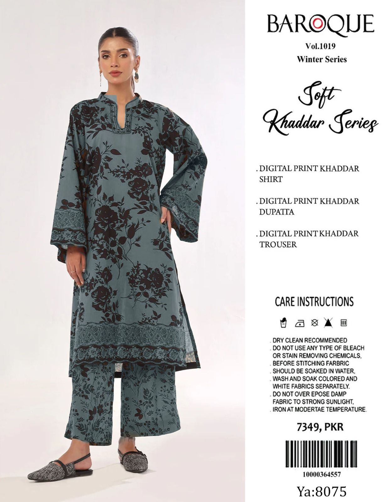 BAROQUE BRAND PRINTED KHADDAR