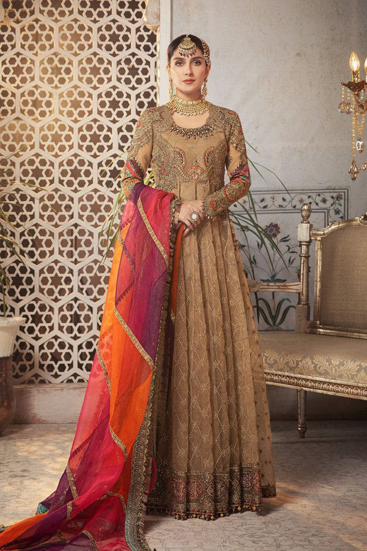 MARIA.B organza embroidered & handwork frock unstitched Suit