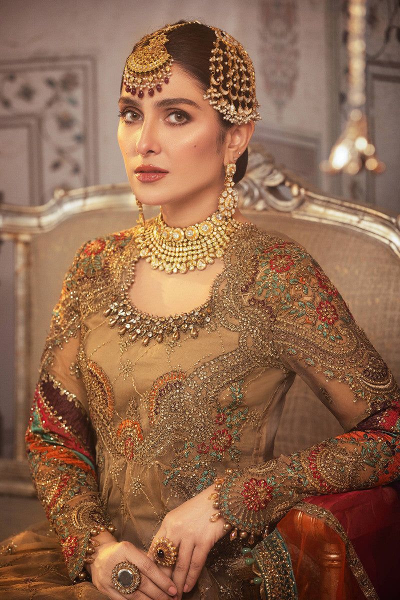 MARIA.B organza embroidered & handwork frock unstitched Suit