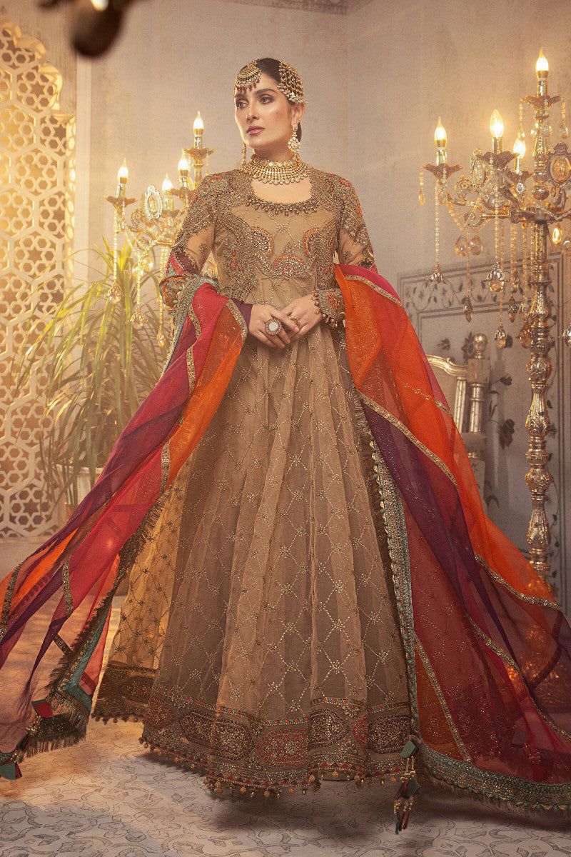 MARIA.B organza embroidered & handwork frock unstitched Suit