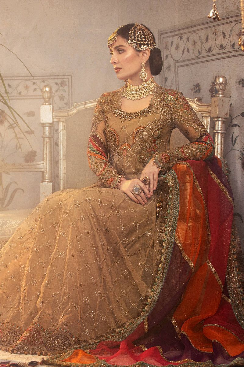 MARIA.B organza embroidered & handwork frock unstitched Suit