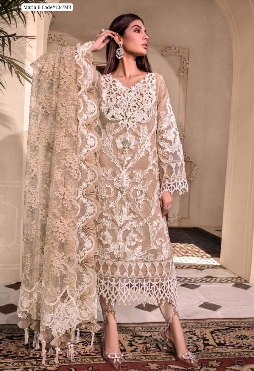 MARIA.B organza embroidered & moti work sequence unstitched suit