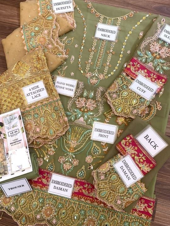 ELAF Organza Embroidered & sequence luxury unstitched Suit