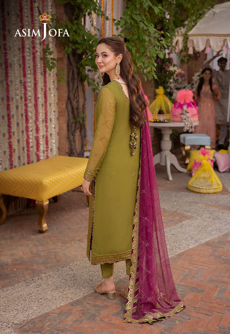 ASIM JOFA chiffon embroidered luxury unstitched Suit