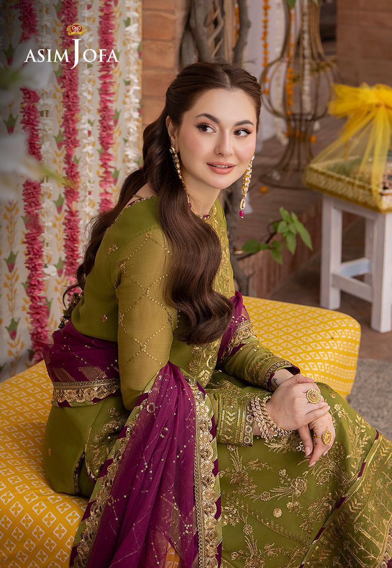 ASIM JOFA chiffon embroidered luxury unstitched Suit