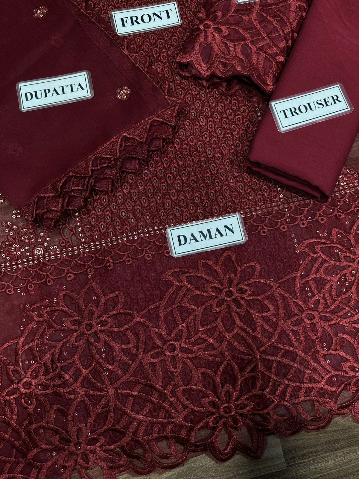 HAZEL Chiffion sequence embroidered luxury Suit