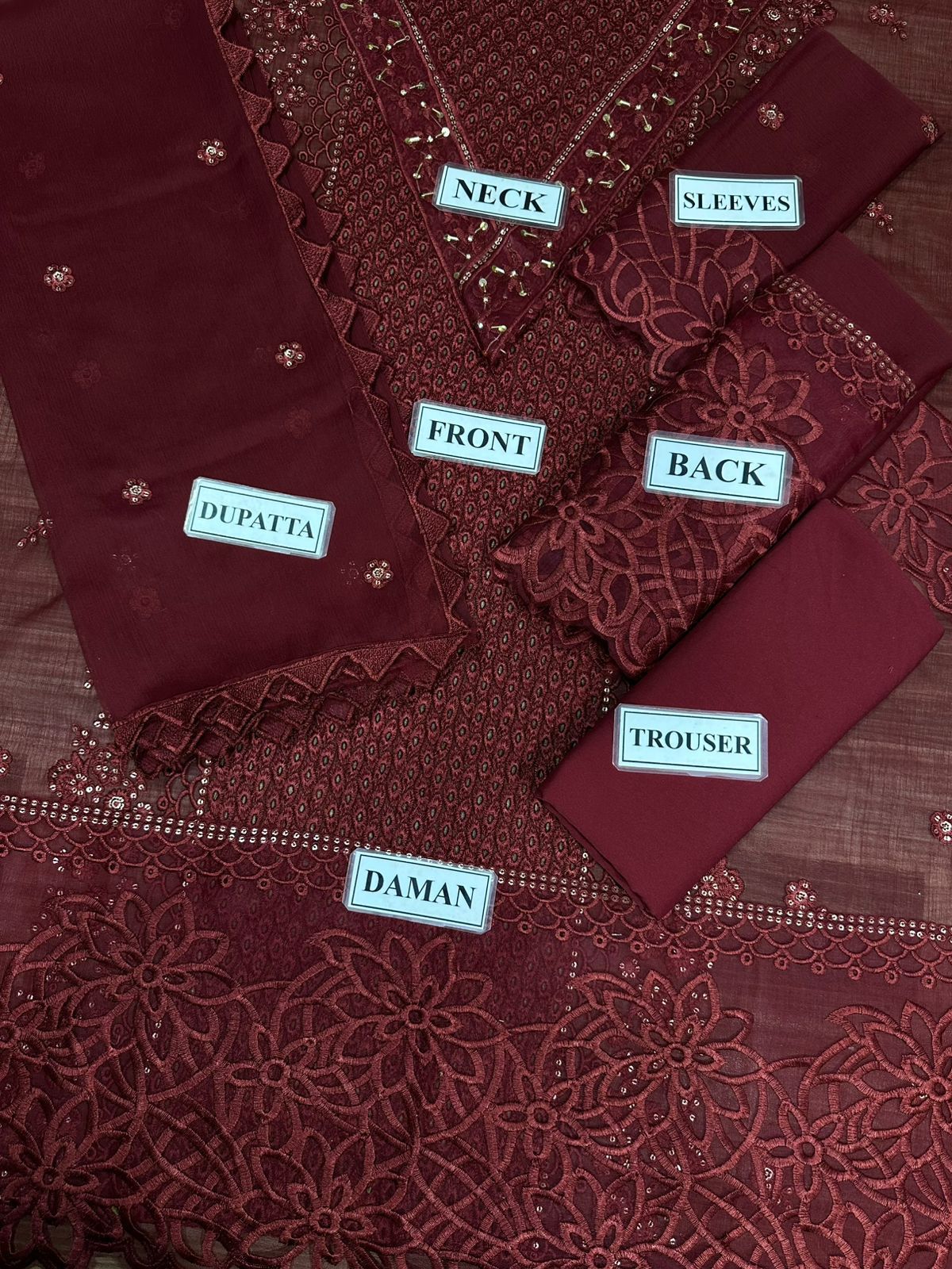 HAZEL Chiffion sequence embroidered luxury Suit