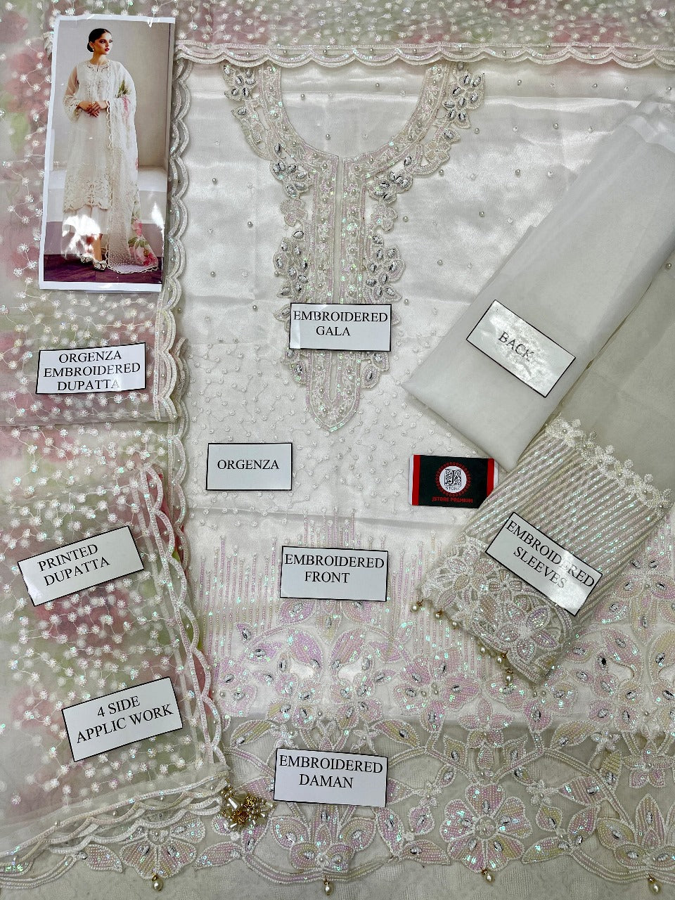 BAROQUE ORGANZA EMBROIDERED SUIT