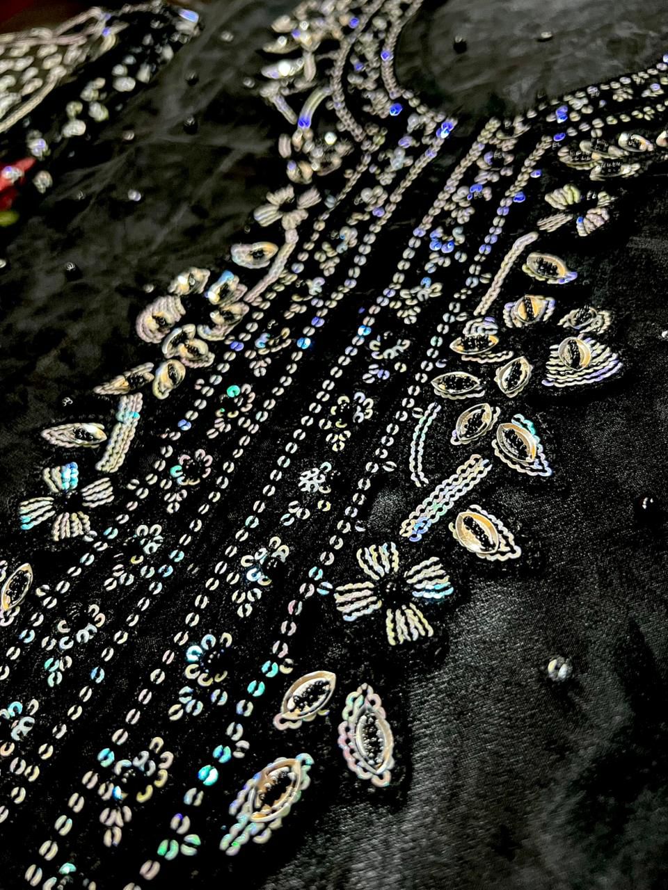 BAROQUE ORGANZA EMBROIDERED SUIT