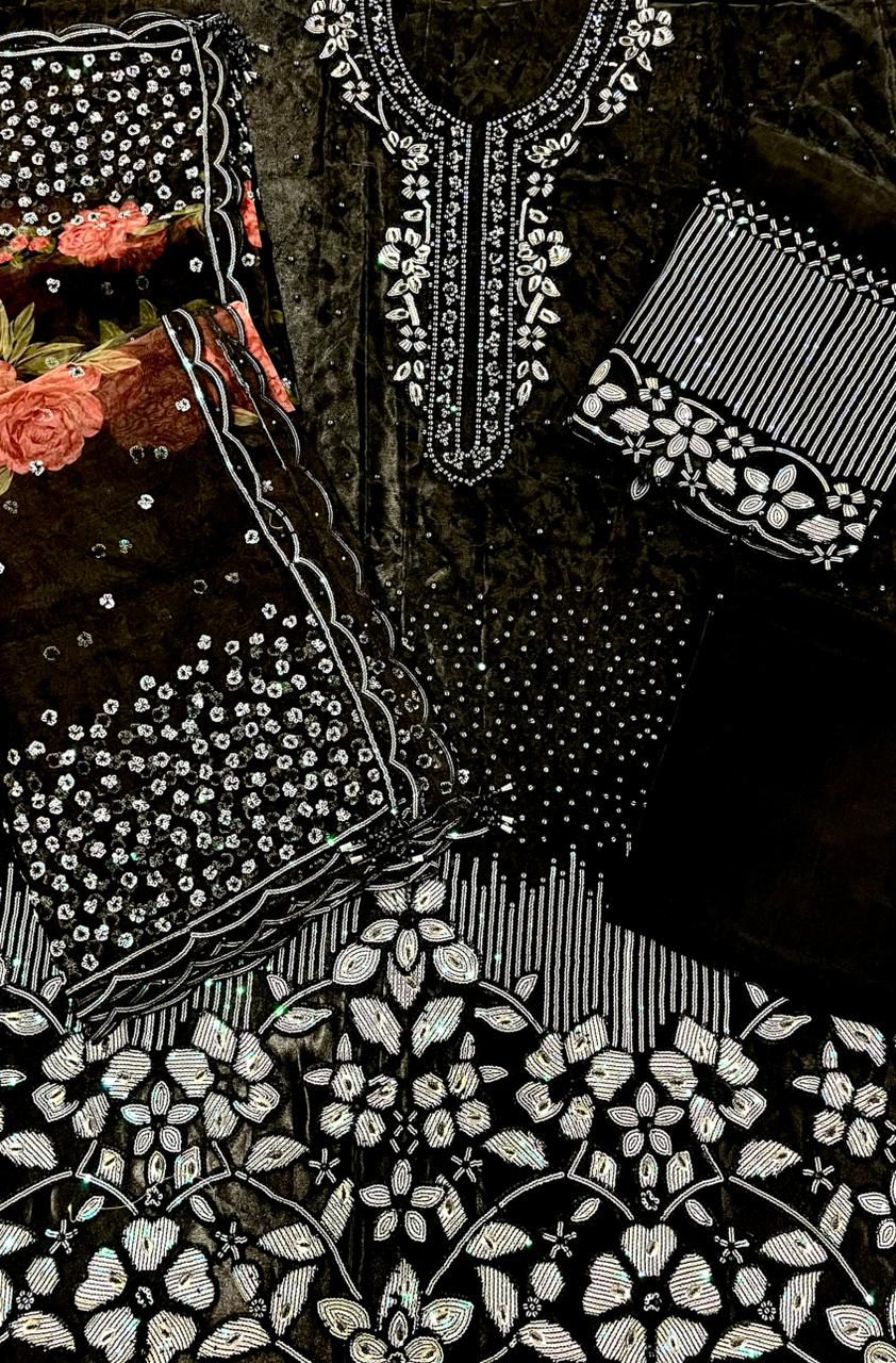 BAROQUE ORGANZA EMBROIDERED SUIT