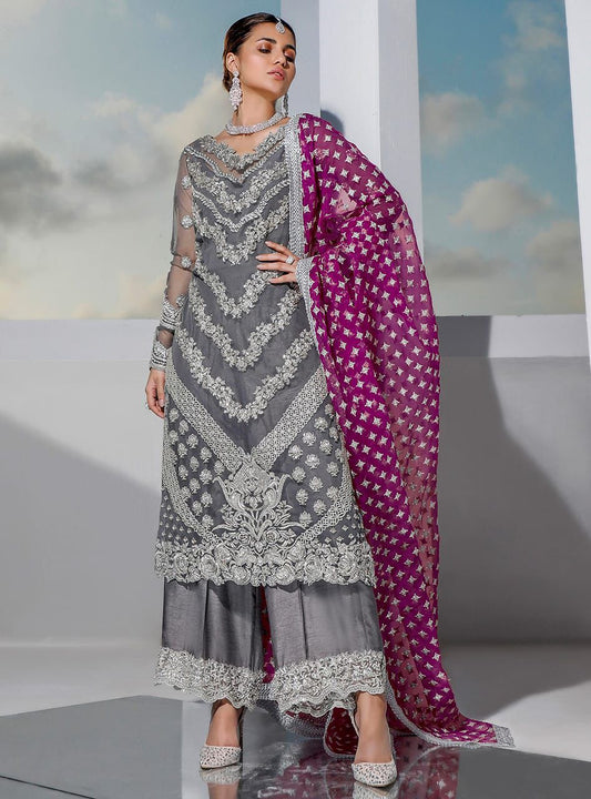 ZAINAB CHOTANI organza embroidered & sequence unstitched 3pc