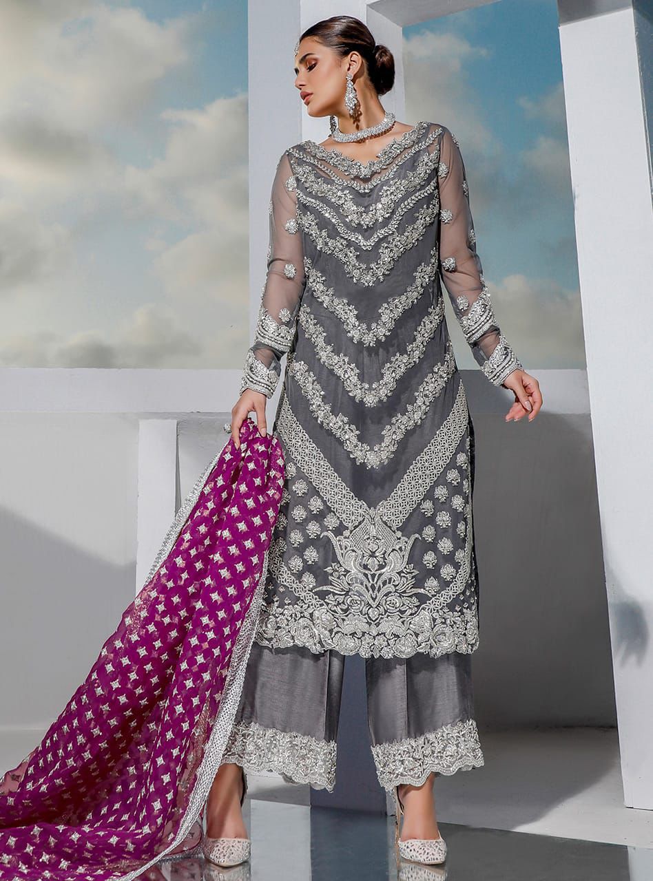 ZAINAB CHOTANI organza embroidered & sequence unstitched 3pc