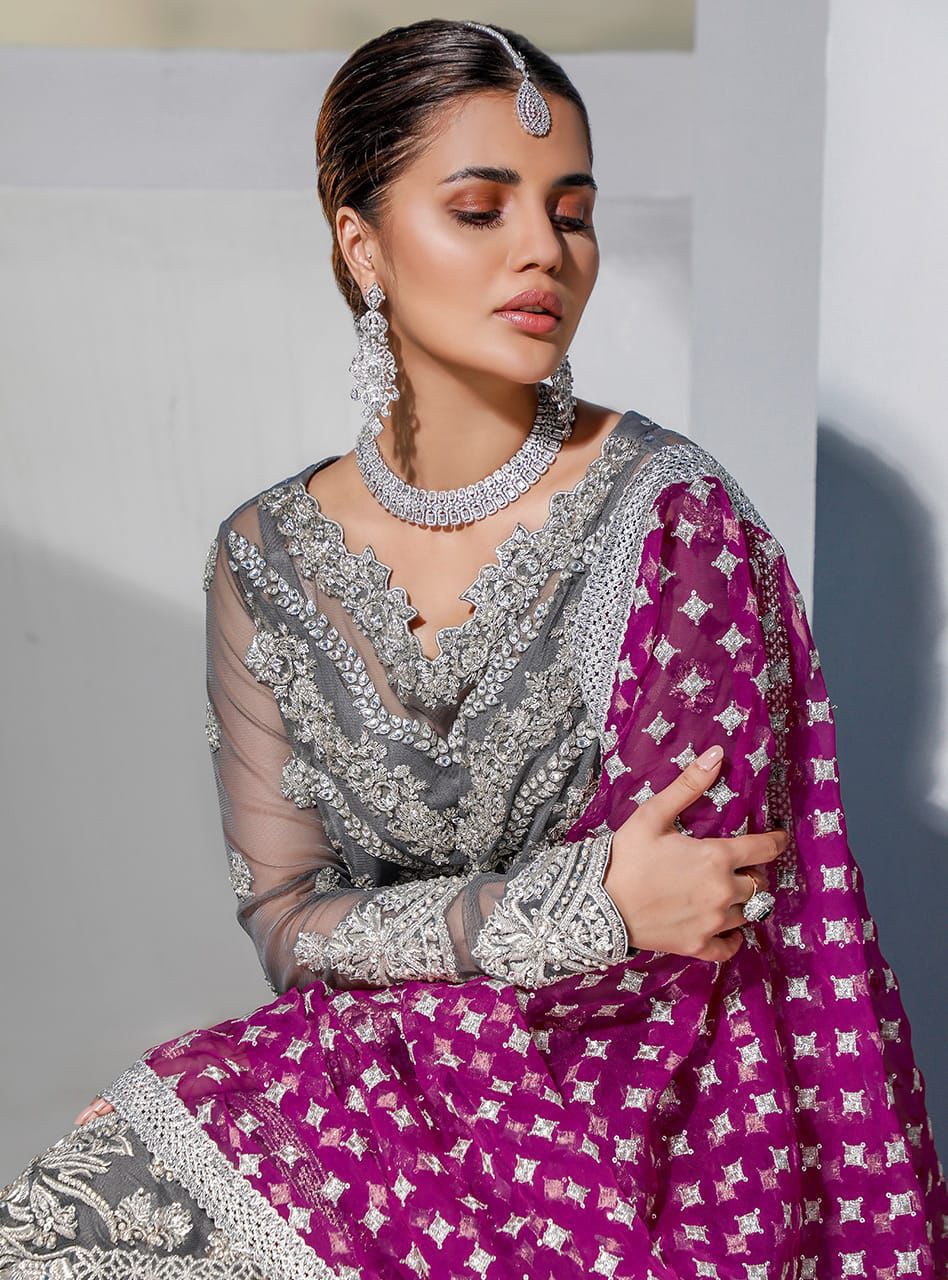 ZAINAB CHOTANI organza embroidered & sequence unstitched 3pc