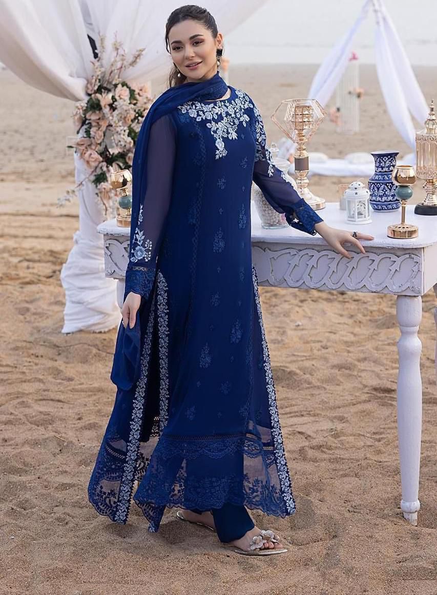 AZURE chiffon embroidered luxury unstitched 3pc