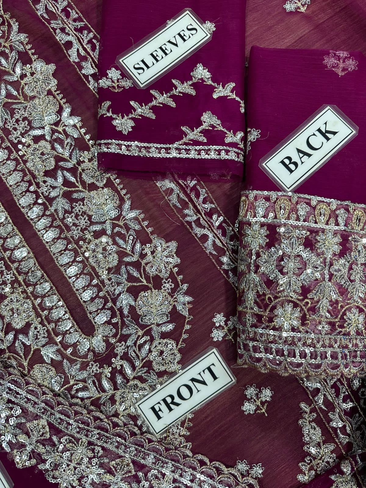 BRAND LUXURY CHIFFON EMBROIDERED ARTICLE