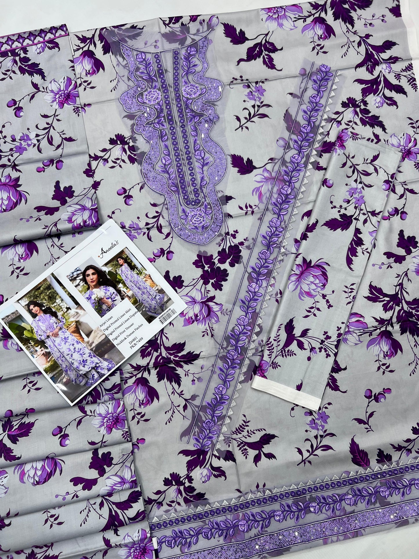 ANEELA,S BRAND PRINTED EMBROIDERD ARTICLE