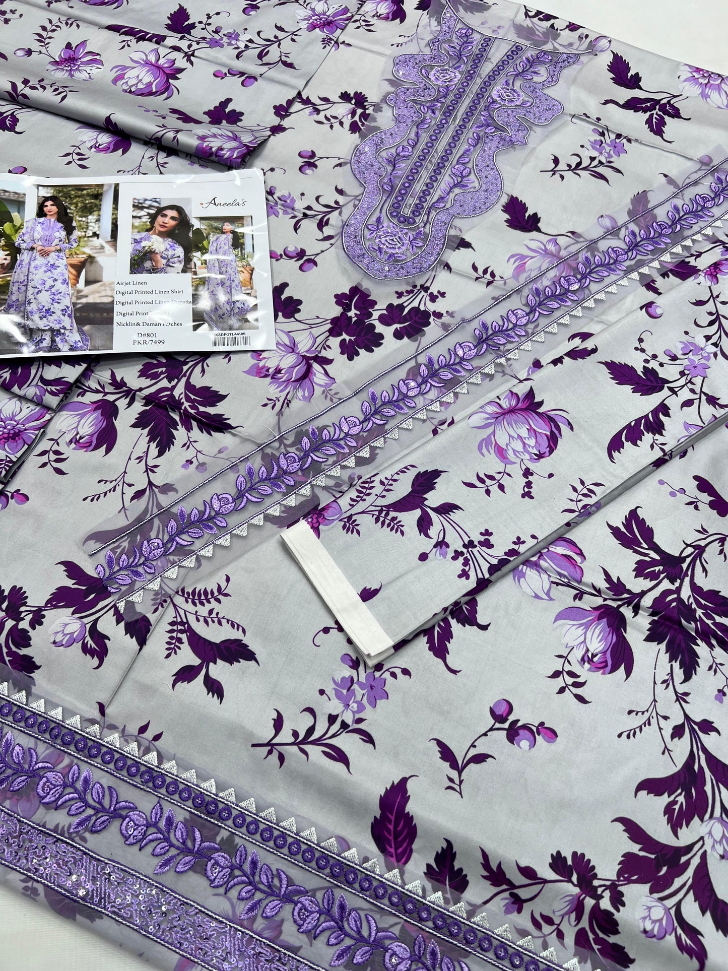 ANEELA,S BRAND PRINTED EMBROIDERD ARTICLE