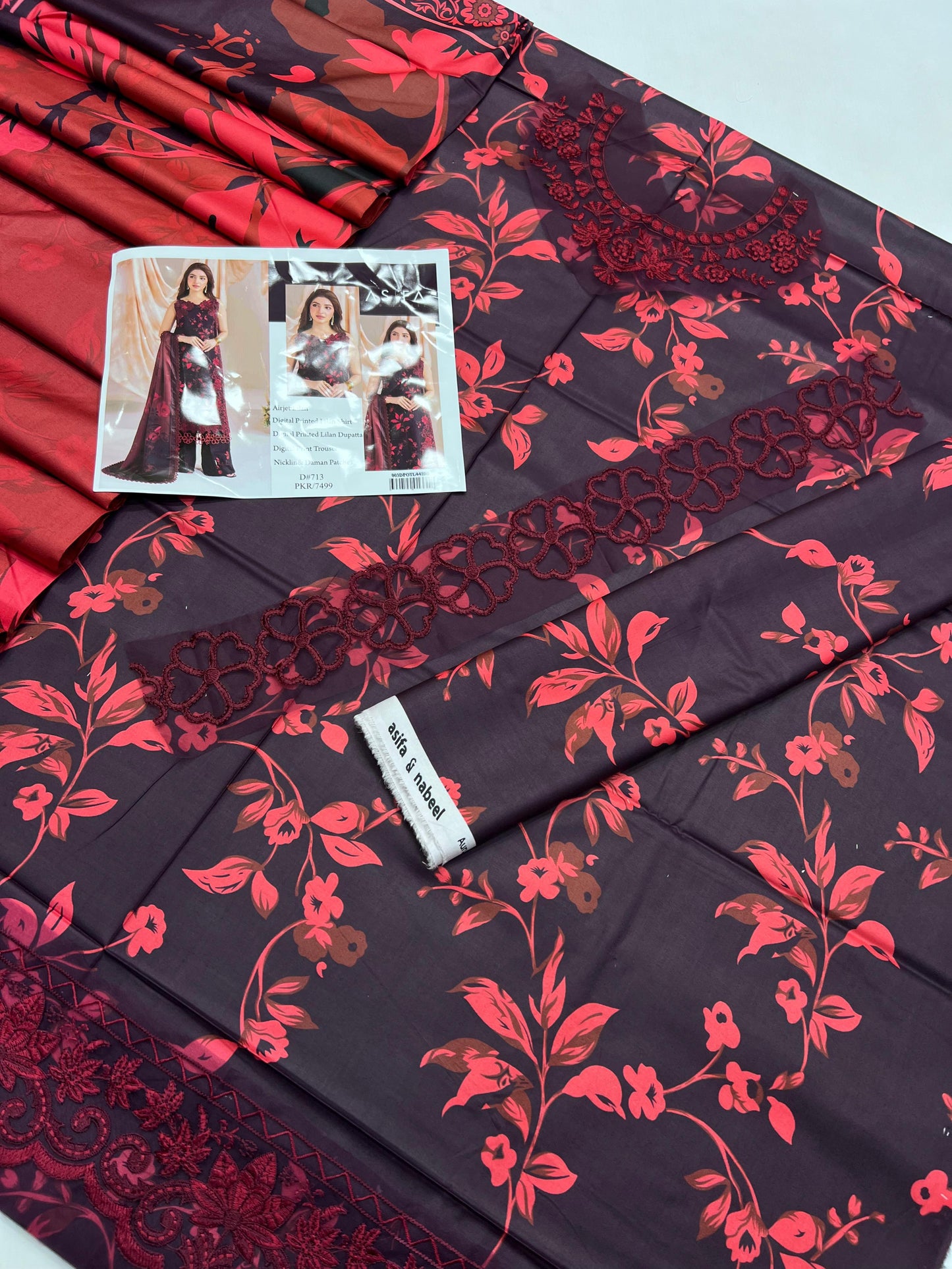 ASIFA & NABEEL BRAND PRINTED EMBROIDERD ARTICLE