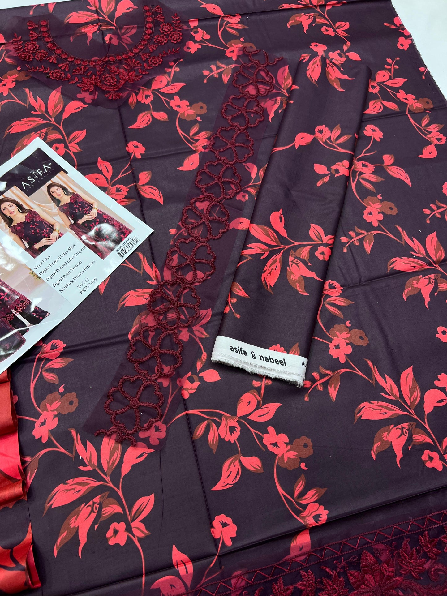 ASIFA & NABEEL BRAND PRINTED EMBROIDERD ARTICLE