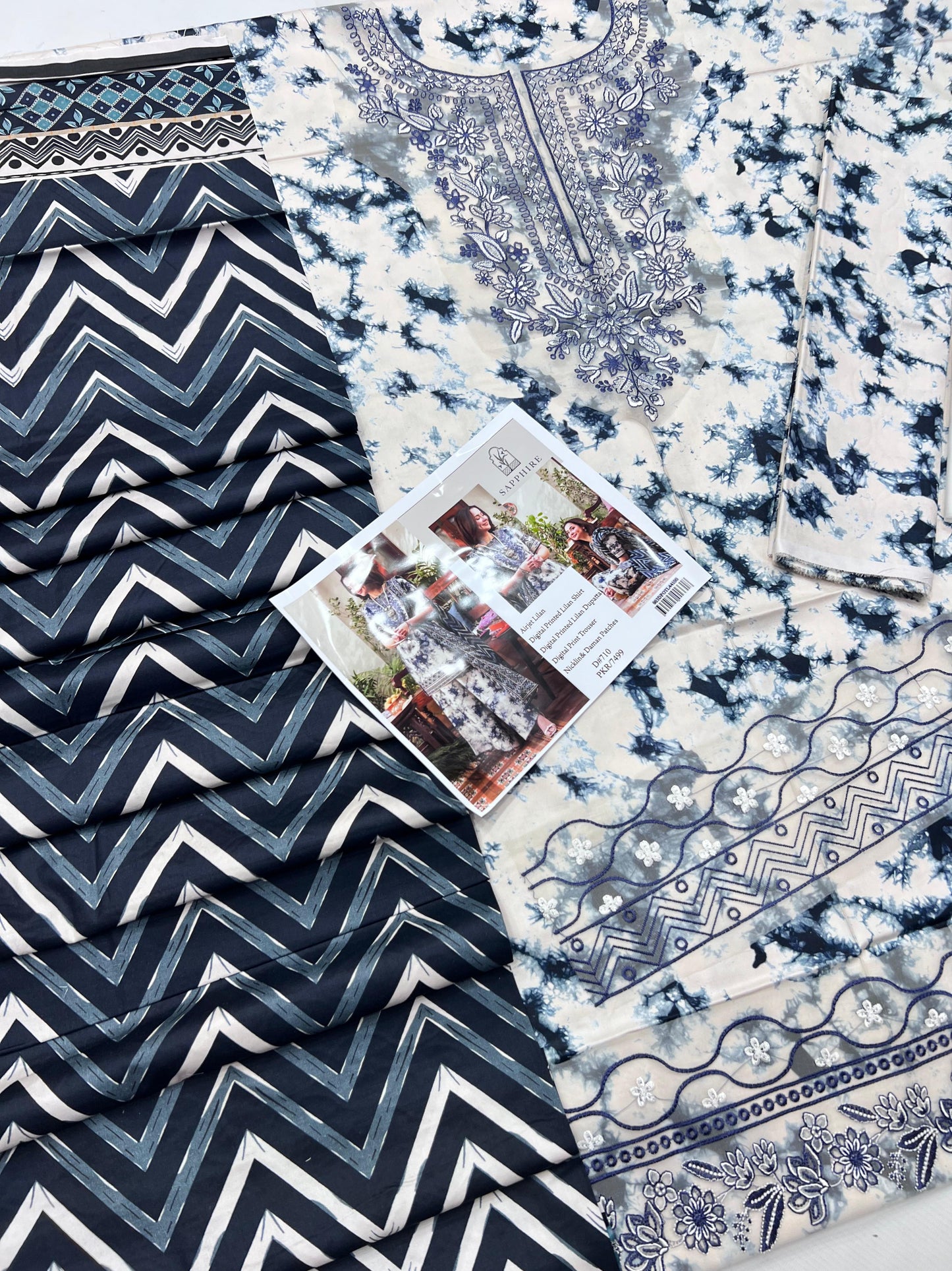SAPPHIRE BRAND PRINTED EMBROIDERD ARTICLE
