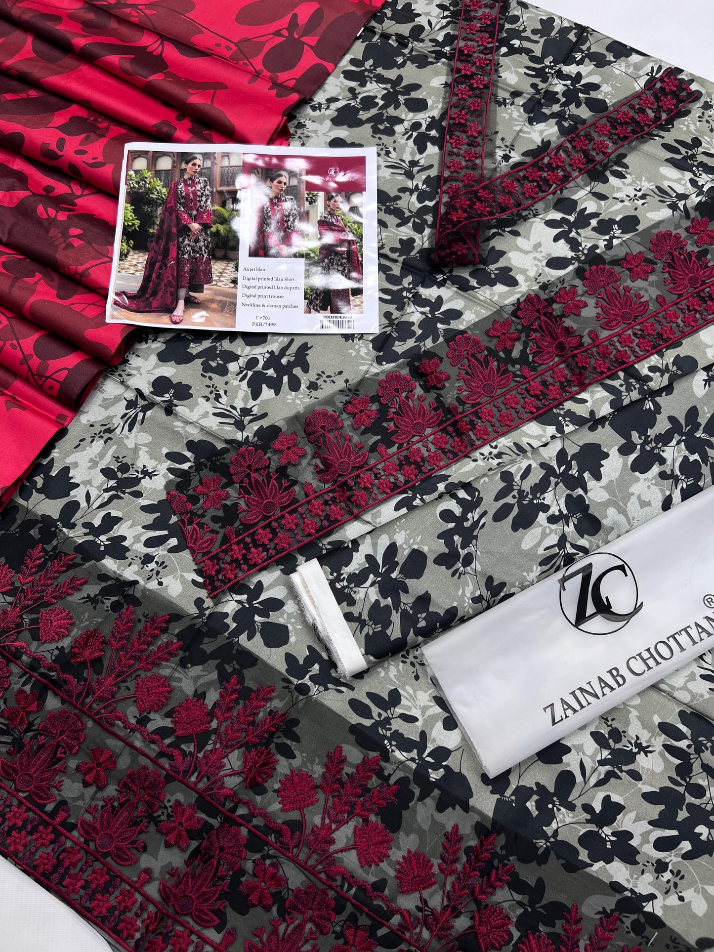 ZAINAB CHOTTANI BRAND PRINTED EMBROIDERD ARTICLE
