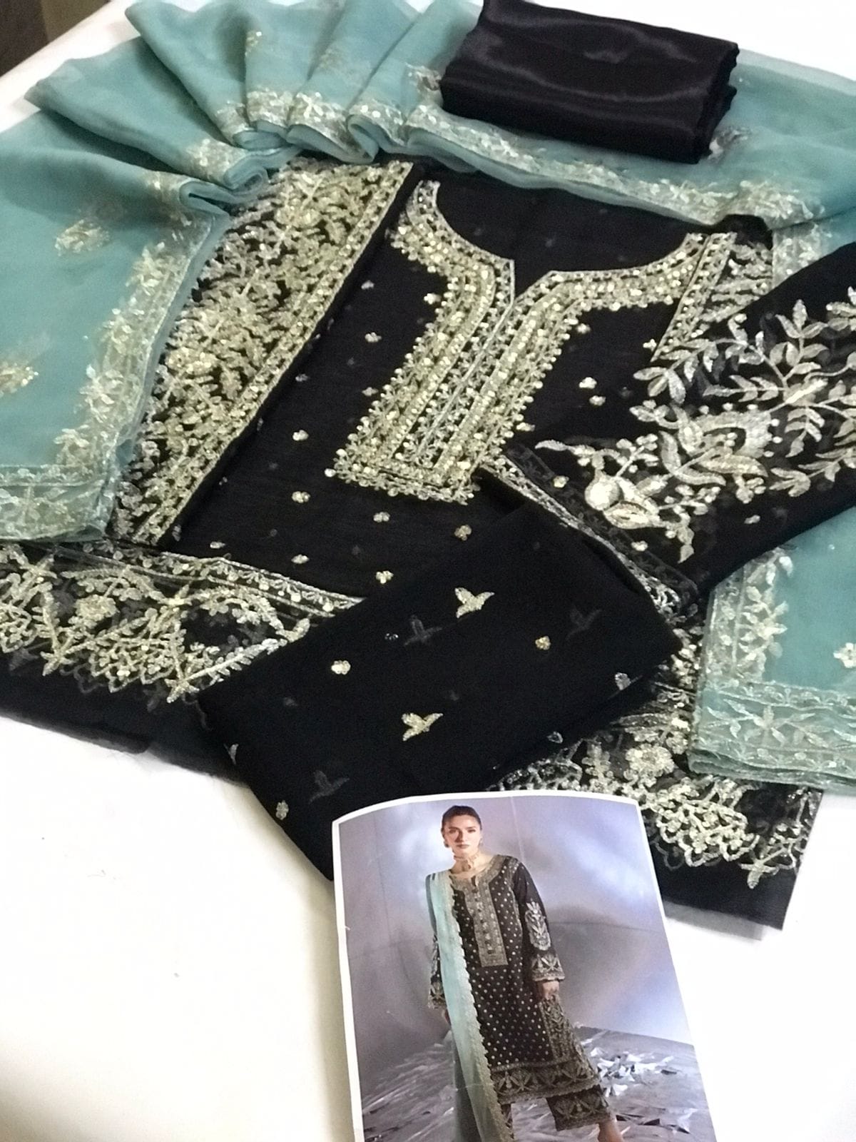 ASIMJOFA BRAND LUXURY CHIFFON EMBROIDERED ARTICLE