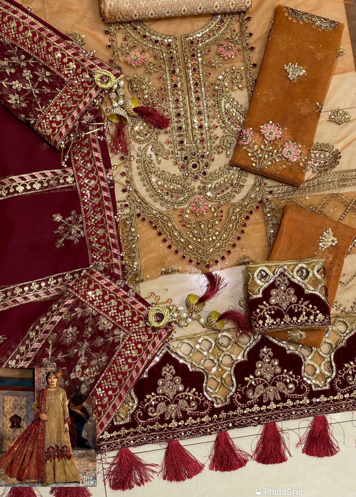 MARIA.B Net Embroidered Moti work luxury Collection