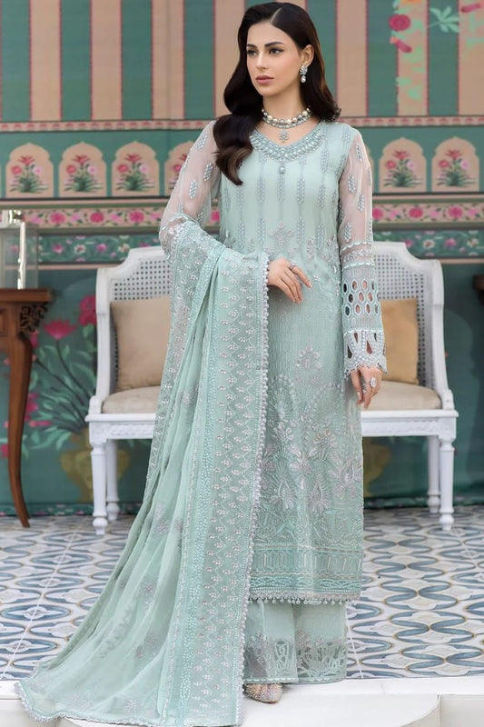 FLOSSIE organza embroidered cutwork adda work luxury suit