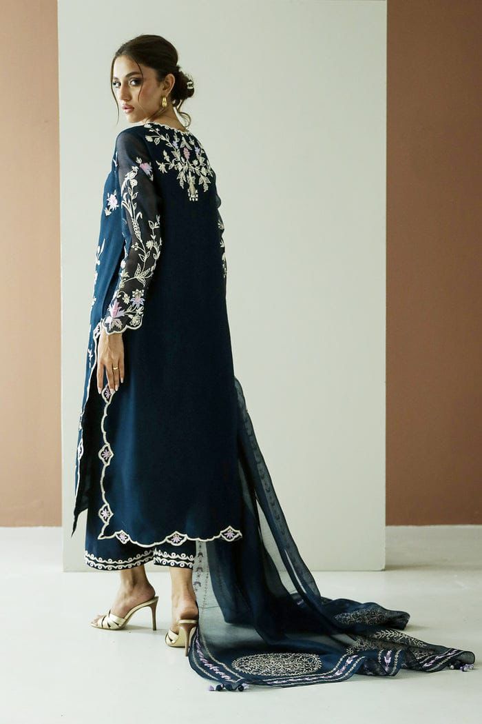 ZURI organza embroidered hand embellished luxury unstitched Suit