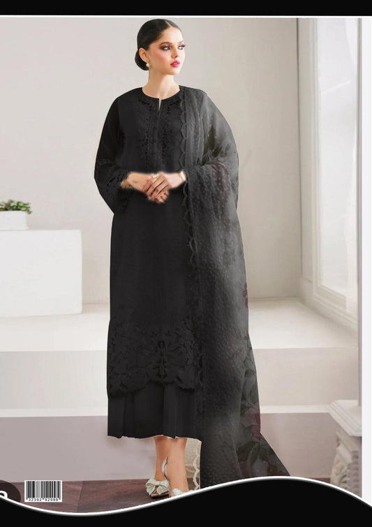 BAROQUE ORGANZA EMBROIDERED SUIT