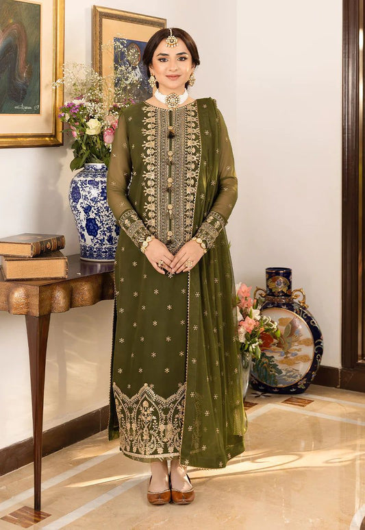 ASIM JOFA-Chiffon Embroidered Luxury Unstitched 3pc