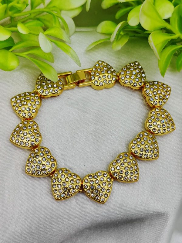 1 Piece Imported Exquisite Adjustable Heart Crystal Bracelet – Imported Elegance | Best Quality Artificial Bracelet For Girls & Women | Bracelet For Every Occasion | Elegant Design